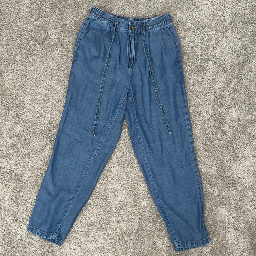 AE denim print joggers size 2!